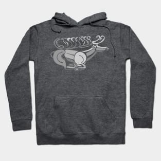 Deer in a flying gallop - timeless abstraction Hoodie